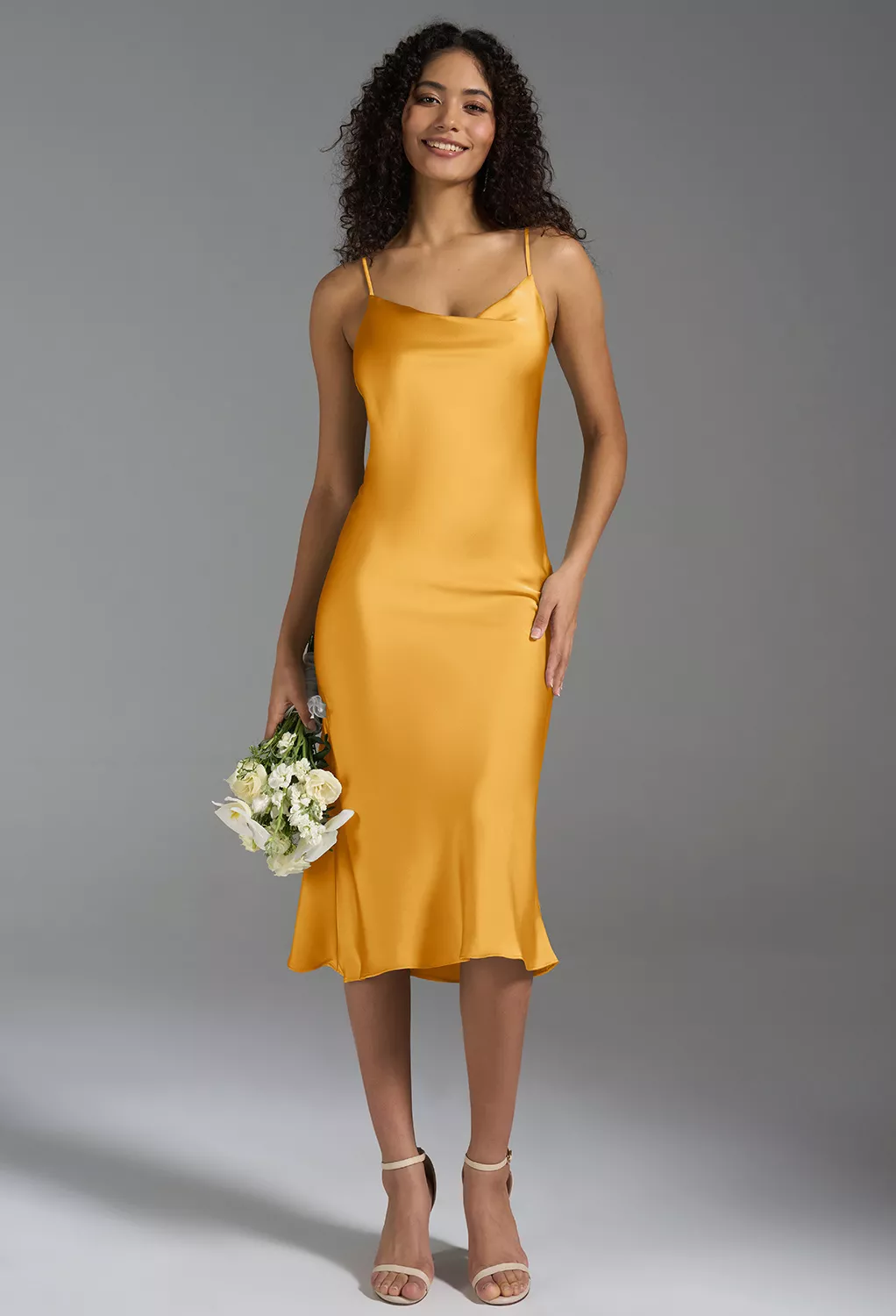 AW Alanna Mango  Cocktail Wedding Guest Dresses